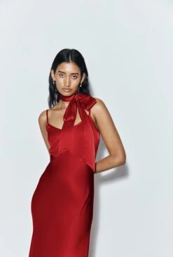 Alice Satin Scarf Red