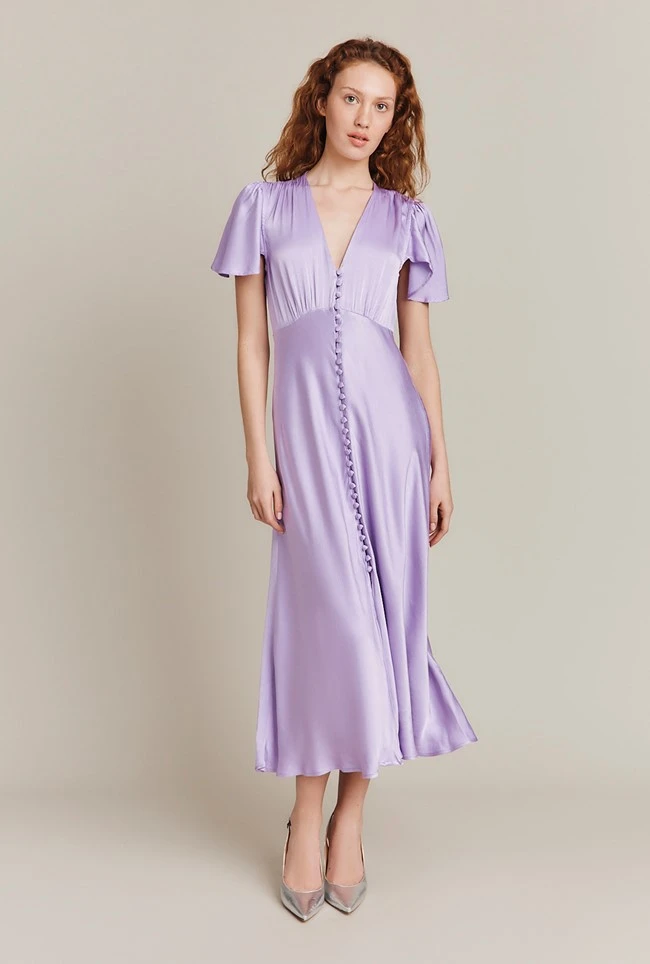 Grace Satin Midi Dress Lilac 3 Grace Satin Midi Dress Lilac
