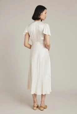 Grace Satin Midi Dress Ivory -Chic Aura Clothing D04G010 M12 24150 650px 964px