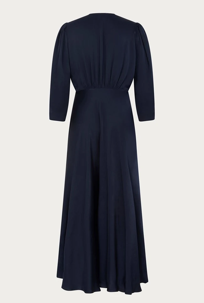 Madison Satin Midi Dress Navy 8 Madison Satin Midi Dress Navy - Image 6