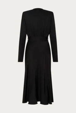Meryl Satin Midi Dress Black -Chic Aura Clothing D05G002 A01 25852 650px 964px