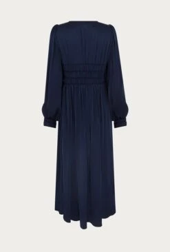 Violet Satin Midi Dress Navy -Chic Aura Clothing D05G026 K10 26258 650px 964px