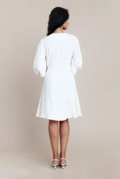 Shyla Crepe Knee-Length Dress Ivory 12 Shyla Crepe Knee-Length Dress Ivory -Chic Aura Clothing D05G036 M12 25759 650px 964px