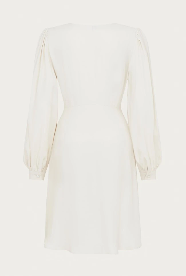 Shyla Crepe Knee-Length Dress Ivory 9 Shyla Crepe Knee-Length Dress Ivory - Image 7