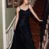 Winnie Satin Maxi Dress Navy 1 Winnie Satin Maxi Dress Navy -Chic Aura Clothing D05G068 K10 26266 650px 964px