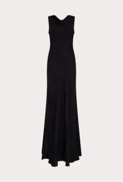 Ada Satin Maxi Dress Black -Chic Aura Clothing D05G075 A01 26320 650px 964px