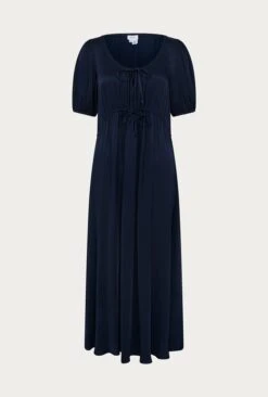 Morella Satin Midi Dress Navy 12 Morella Satin Midi Dress Navy -Chic Aura Clothing D06G020 K10 27238 650px 964px
