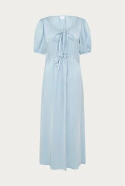 Morella Satin Midi Dress Chambray Blue 12 Morella Satin Midi Dress Chambray Blue -Chic Aura Clothing D06G020 K26 27219 650px 964px