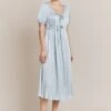Morella Satin Midi Dress Chambray Blue -Chic Aura Clothing D06G020 K26 27230 650px 964px
