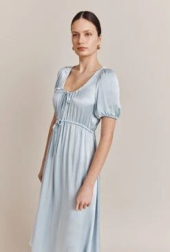 Morella Satin Midi Dress Chambray Blue 11 Morella Satin Midi Dress Chambray Blue -Chic Aura Clothing D06G020 K26 27232 650px 964px