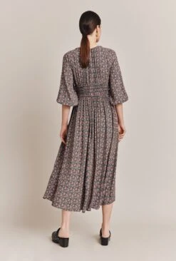 Larissa Crepe Midi Dress Black Mini Roses 11 Larissa Crepe Midi Dress Black Mini Roses -Chic Aura Clothing D06G026 Z48 27419 650px 964px