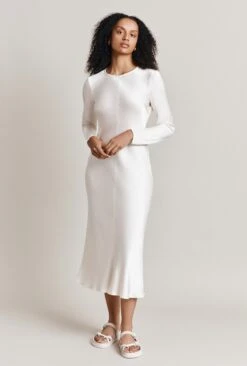 Mari Satin Midi Dress Ivory 16 Mari Satin Midi Dress Ivory -Chic Aura Clothing D06G041 M12 27993 650px 964px