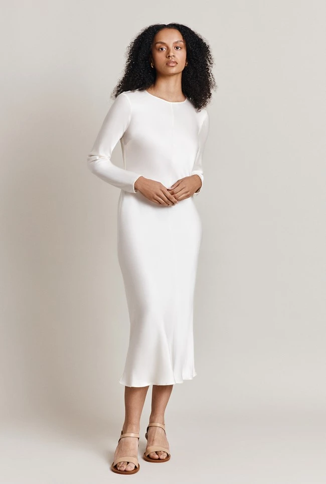 Mari Satin Midi Dress Ivory 7 Mari Satin Midi Dress Ivory - Image 5