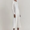 Mari Satin Midi Dress Ivory -Chic Aura Clothing D06G041 M12 29910 650px 964px