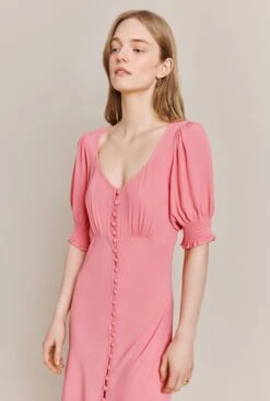 Coco Crepe Midi Dress Blossom Pink -Chic Aura Clothing D06G043A H11 27860 650px 964px