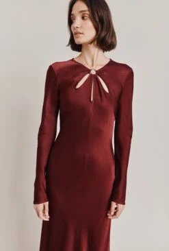 Freya Satin Midi Dress Port