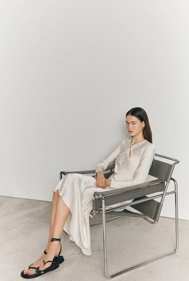 Freya Satin Midi Dress Ivory 4 Freya Satin Midi Dress Ivory - Image 2