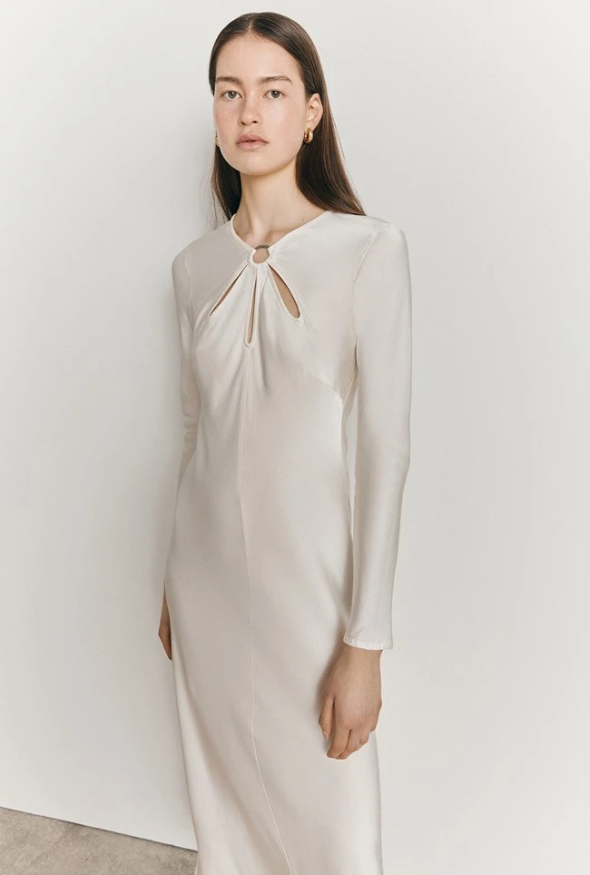 Freya Satin Midi Dress Ivory 6 Freya Satin Midi Dress Ivory - Image 4