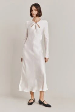 Freya Satin Midi Dress Ivory 17 Freya Satin Midi Dress Ivory -Chic Aura Clothing D06G048 M12 28468 650px 964px