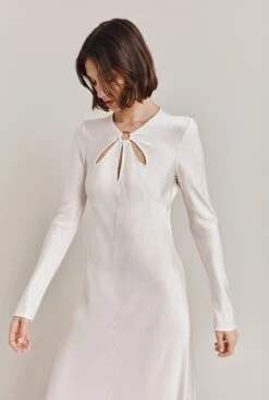 Freya Satin Midi Dress Ivory 18 Freya Satin Midi Dress Ivory -Chic Aura Clothing D06G048 M12 28469 650px 964px