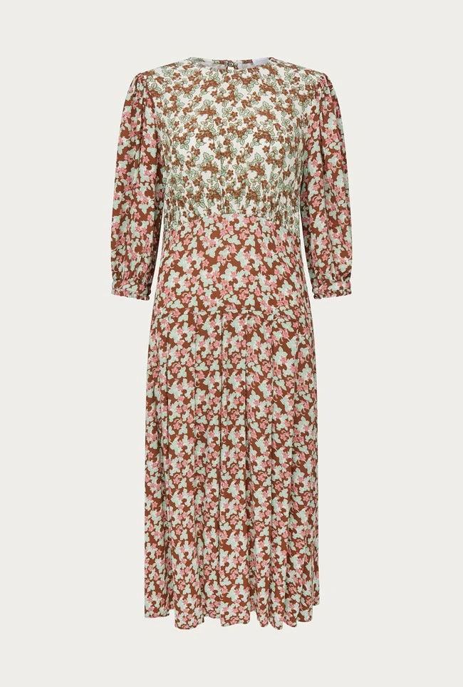 Iris Midi Dress Maroon Floral 7 Iris Midi Dress Maroon Floral - Image 5