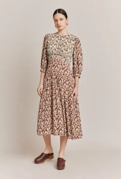 Iris Midi Dress Maroon Floral 9 Iris Midi Dress Maroon Floral -Chic Aura Clothing D06G054 Z52 27510 650px 964px