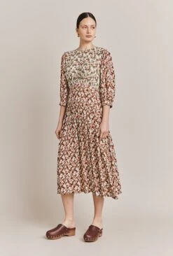 Iris Midi Dress Maroon Floral 10 Iris Midi Dress Maroon Floral -Chic Aura Clothing D06G054 Z52 27511 650px 964px