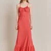 Isabella Crepe Midi Dress Coral -Chic Aura Clothing D06G061 F05 27691 650px 964px