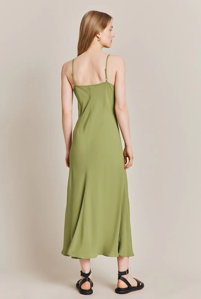 Sofia Crepe Midi Dress Green 6 Sofia Crepe Midi Dress Green - Image 4