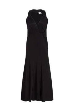 Lua Satin Midi Dress Black -Chic Aura Clothing D06G076 A01 28384 650px 964px