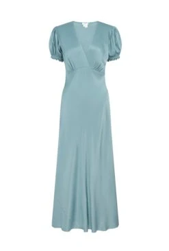 Clemence Satin Midi Dress Petrol Green -Chic Aura Clothing D06G084 K72 28038 650px 964px