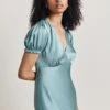 Clemence Satin Midi Dress Petrol Green -Chic Aura Clothing D06G084 K72 28041 650px 964px