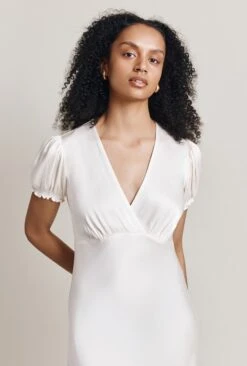 Clemence Satin Midi Dress Ivory -Chic Aura Clothing D06G084 M12 28045 650px 964px