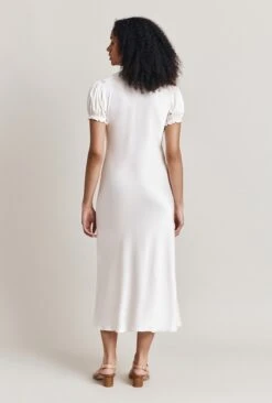 Clemence Satin Midi Dress Ivory -Chic Aura Clothing D06G084 M12 28046 650px 964px