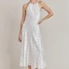 Alena Satin Midi Dress White Spot -Chic Aura Clothing D06G100 Z70 28444 650px 964px