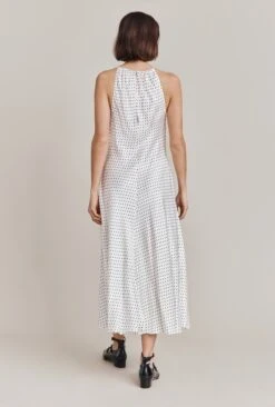 Alena Satin Midi Dress White Spot 16 Alena Satin Midi Dress White Spot -Chic Aura Clothing D06G100 Z70 28447 650px 964px