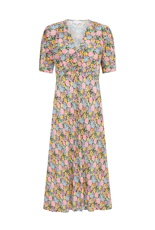 Lucy Crepe Midi Dress Sunshine Floral 7 Lucy Crepe Midi Dress Sunshine Floral - Image 5
