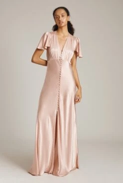 Delphine Satin Maxi Dress Boudoir Pink