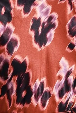 Christine Satin Midi Dress Rust Ikat Print -Chic Aura Clothing D07G025 Z74 29492 650px 964px
