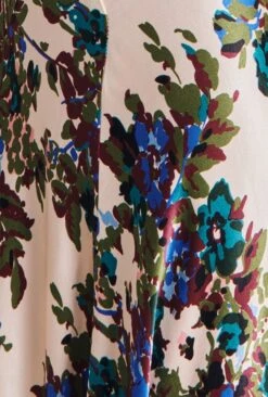 Beatrix Satin Midi Dress Green Floral -Chic Aura Clothing D07G029 Z34 28942 650px 964px