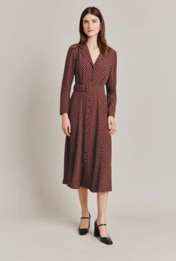 Lucinda Satin Midi Dress Russet Spot 10 Lucinda Satin Midi Dress Russet Spot -Chic Aura Clothing D07G040 Z15 28900 650px 964px