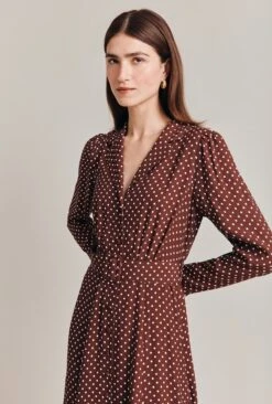 Lucinda Satin Midi Dress Russet Spot