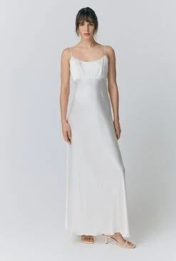 Winslet A Line Satin Maxi Dress