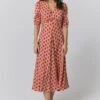 Madi Crepe Polka Dot Floral Midi Dress -Chic Aura Clothing D10G009 Z68 33031 650px 964px