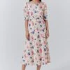 Lenora Satin Floral Belted Midi Dress 1 Lenora Satin Floral Belted Midi Dress -Chic Aura Clothing D10G052 Z87 33685 650px 964px