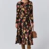 Sophia Floral Boat Neck Midi Dress