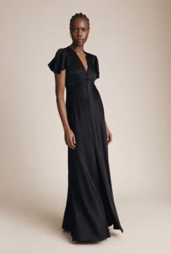 Delphine Satin Maxi Dress Black 10 Delphine Satin Maxi Dress Black -Chic Aura Clothing DF46CA A01 24057 650px 964px