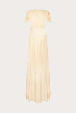 Delphine Satin Maxi Dress Buttermilk -Chic Aura Clothing DF46CA M09 26485 650px 964px