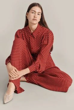 Flora Crepe Jumpsuit Red Spot