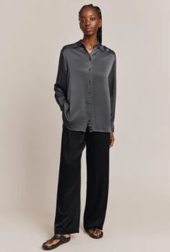 Imogen Satin Wide Leg Trouser Black -Chic Aura Clothing P06G003A A01 27044 650px 964px